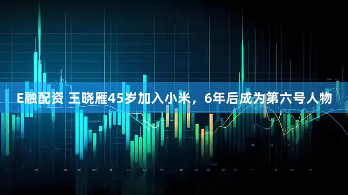 E融配资 王晓雁45岁加入小米，6年后成为第六号人物